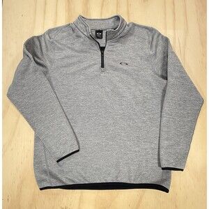 Oakley Pullover Mens Gray 1/4 Zip Long Sleeve Athletic Performance Top XL